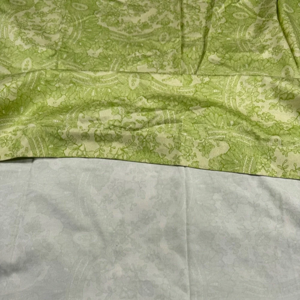 Christian Lacroix Tablecloth Green White Trompe-l'oeil Lace Paisley Cotton Italy
